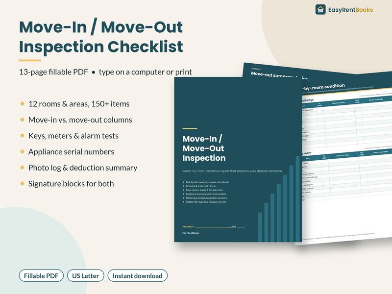 Preview of the Move-In / Move-Out Inspection template