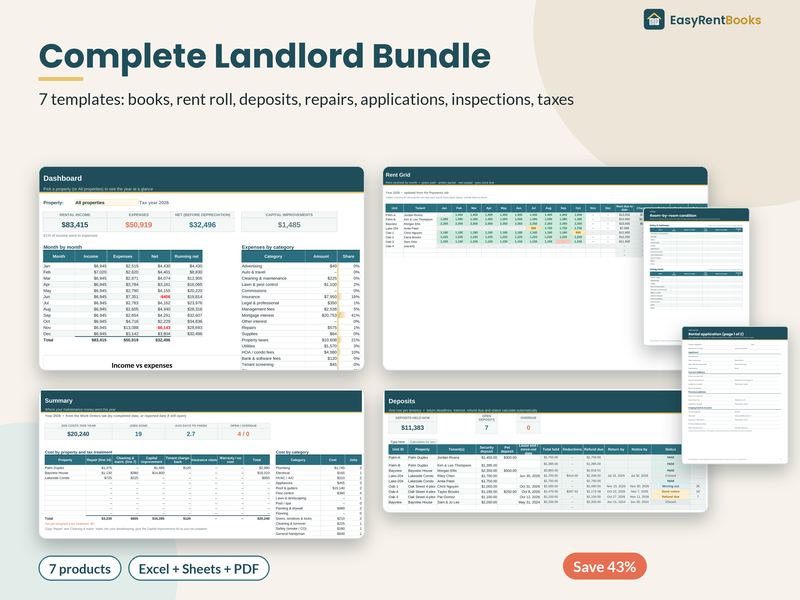Preview of the Complete Landlord Bundle template